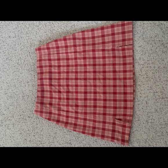 soft red pink plaid brandy melville skirt - Picture 1 of 3